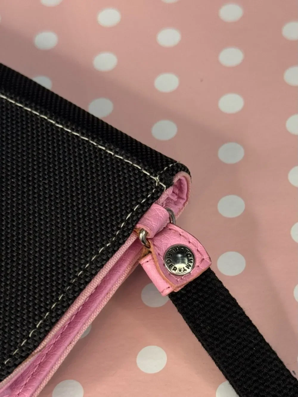 Tommy Hilfiger Black and Pink Women’s Wristlet Wallet